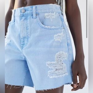 ***Urban Outfitters BDG **Light Blue Drop Rise Distressed Boyfriend Jean Shorts